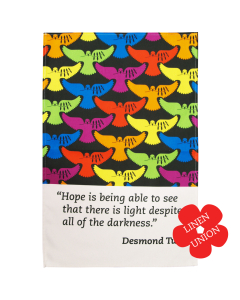 Desmond Tutu linen union tea towel