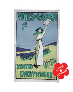 Votes for Women Wanted linen union tea towel