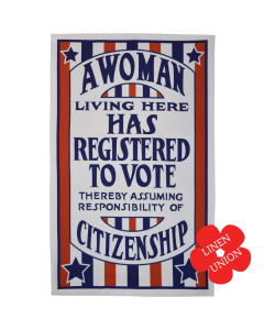 A Woman Registered to Vote linen union tea towel