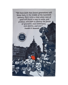 End of World War II tea towel